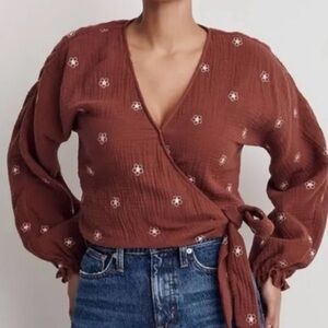 Madewell Flower Wrap Top